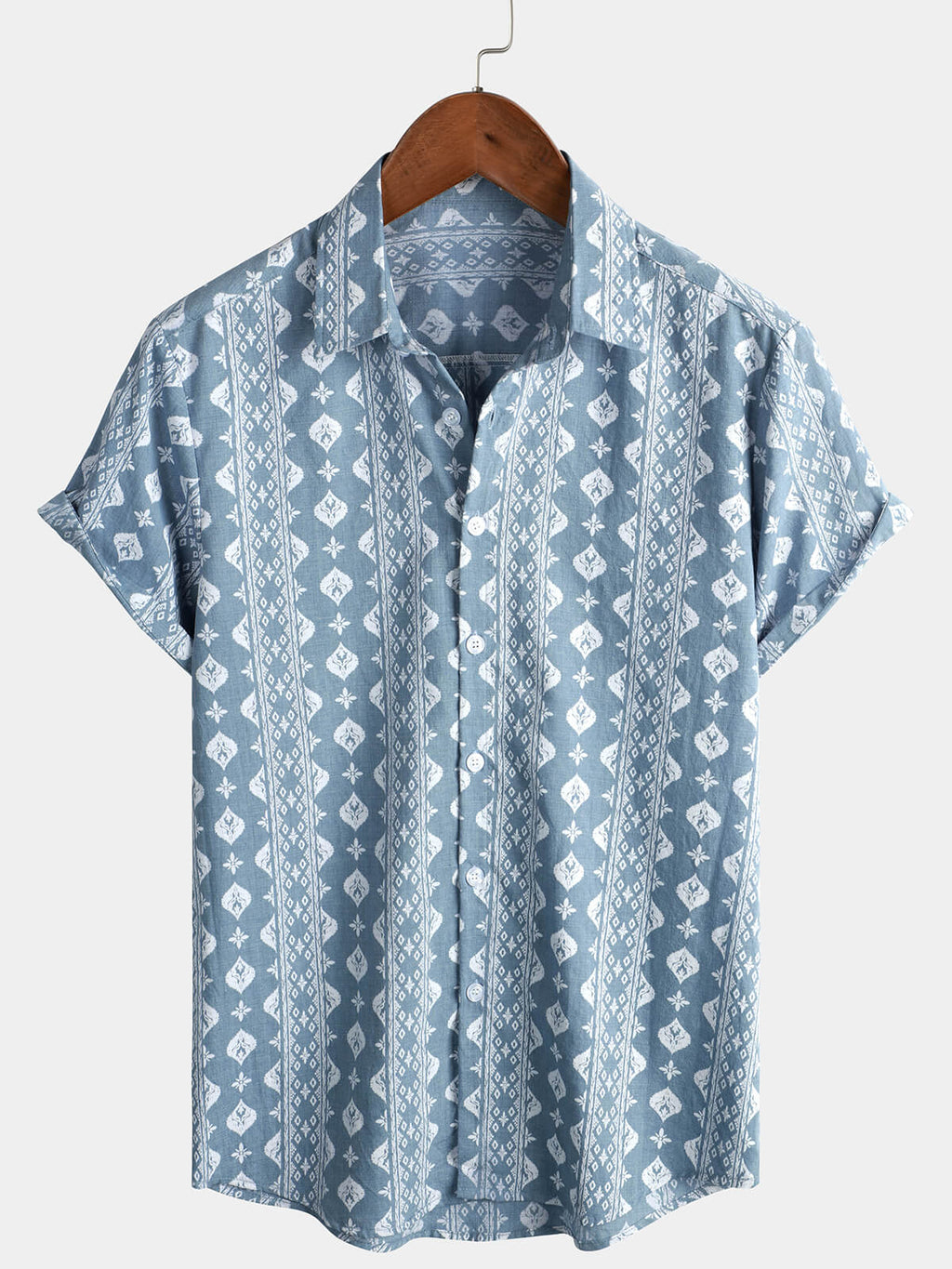 Chemise d'été rétro pour homme, à manches courtes, rayée
