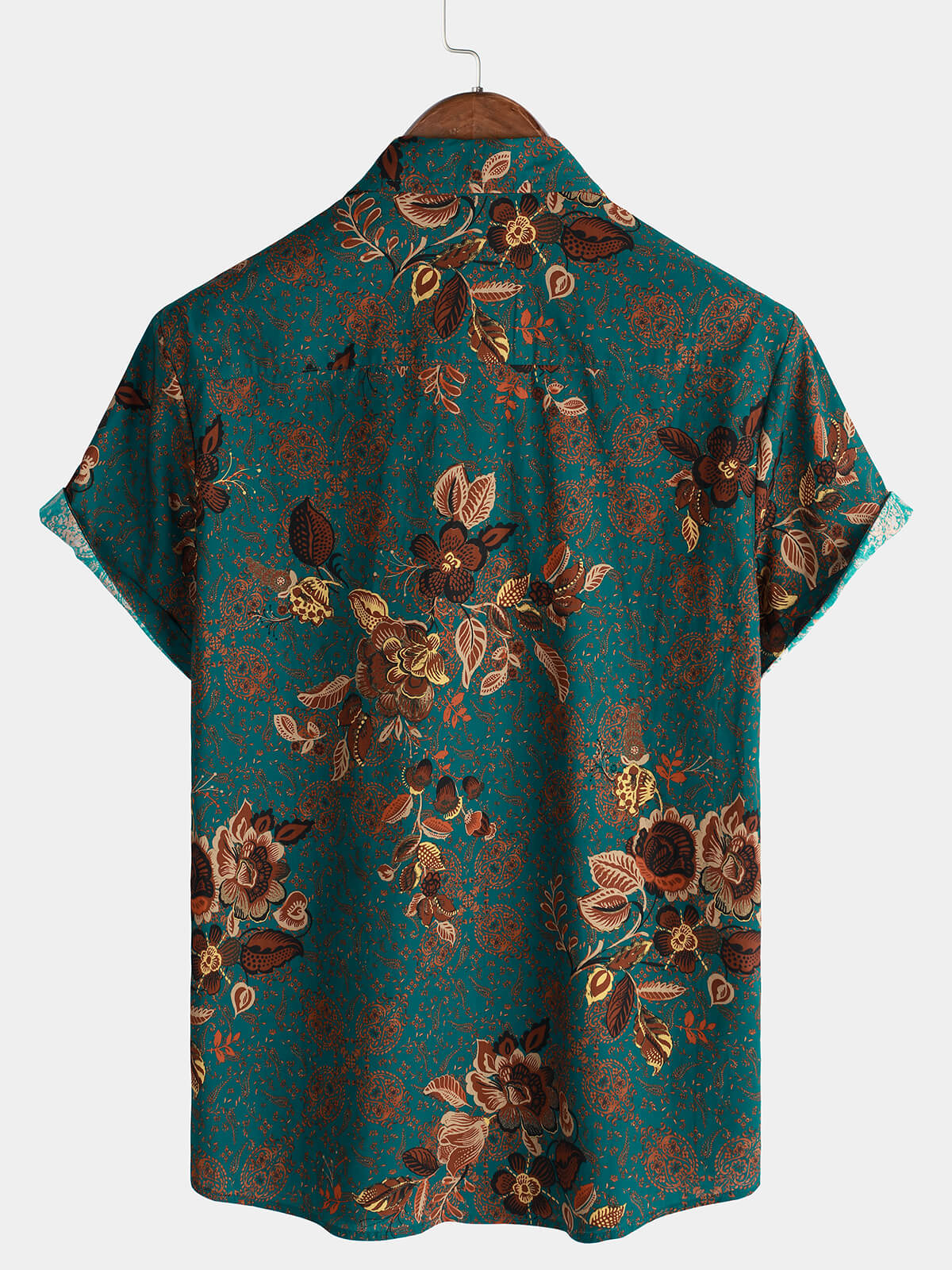 Chemise d'Homme Vintage de Vacances avec Boutons et Manches Courtes