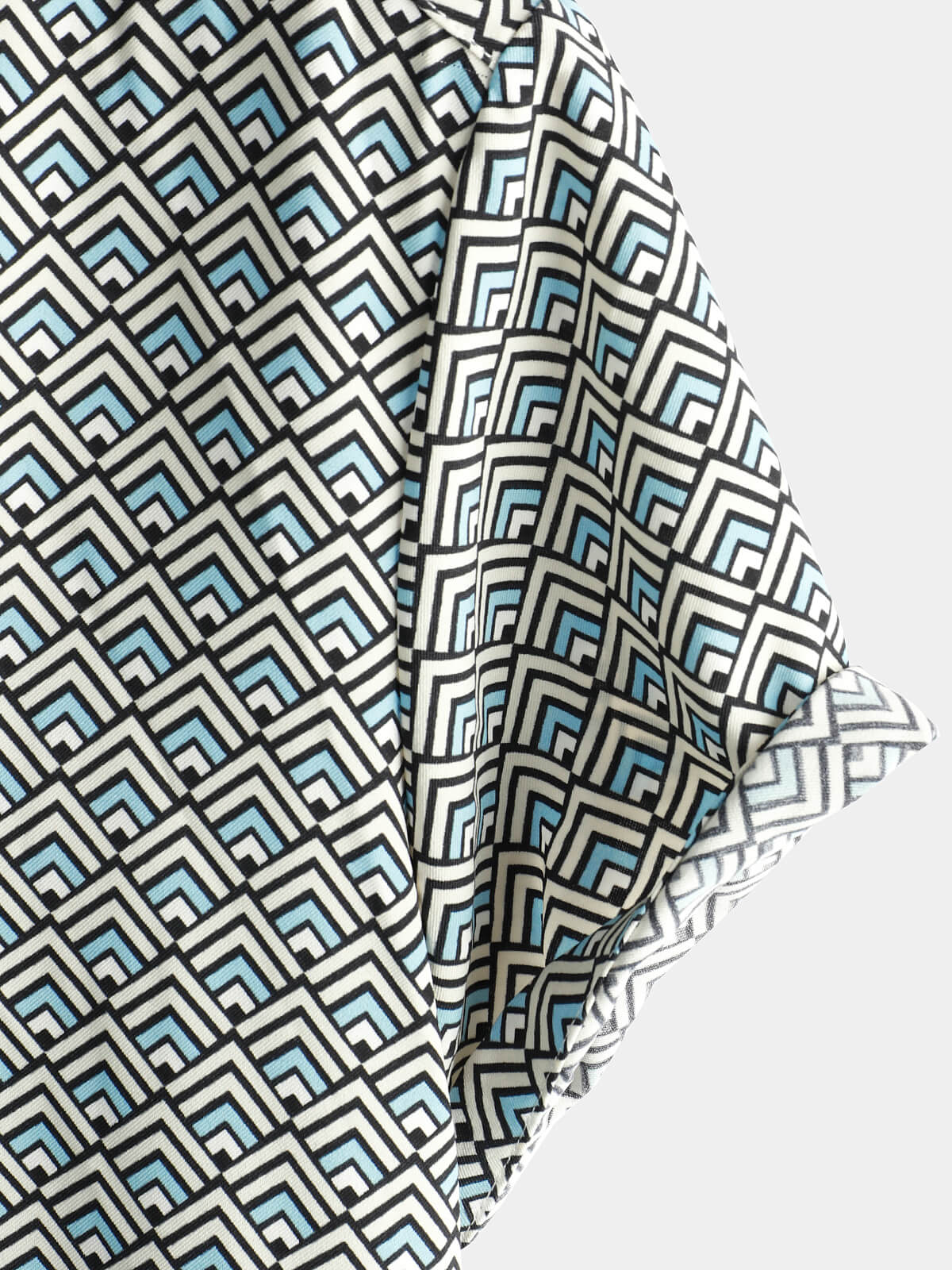 Chemise à manches courtes décontractée vintage géométrique boutonnée pour homme