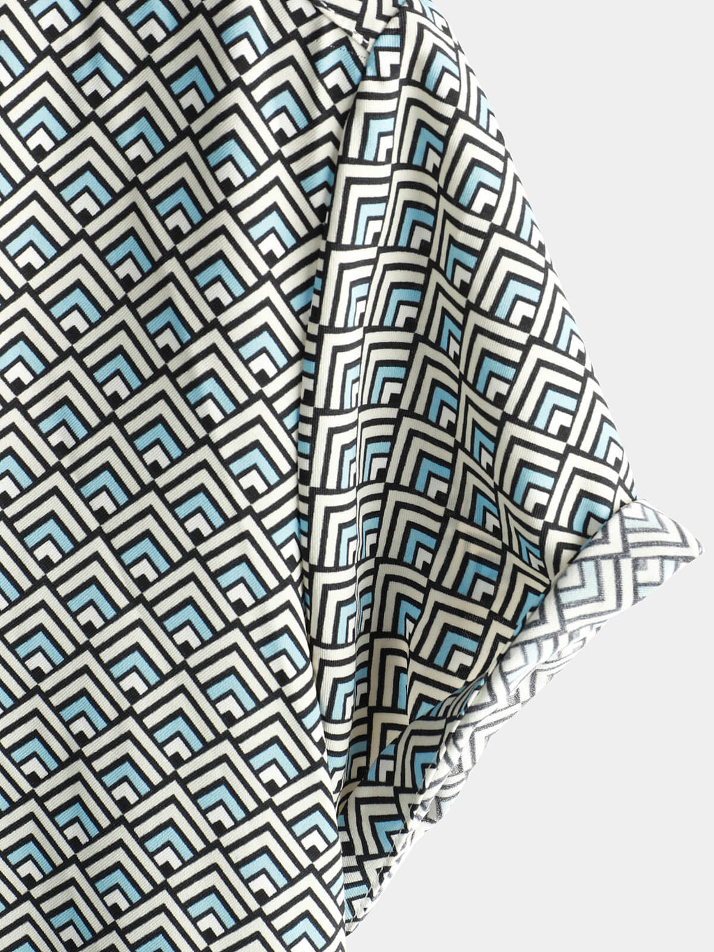 Chemise pour Homme Casual Vintage Géométrique à Bouton pour Vacances d'Été Rétro à Manches Courtes