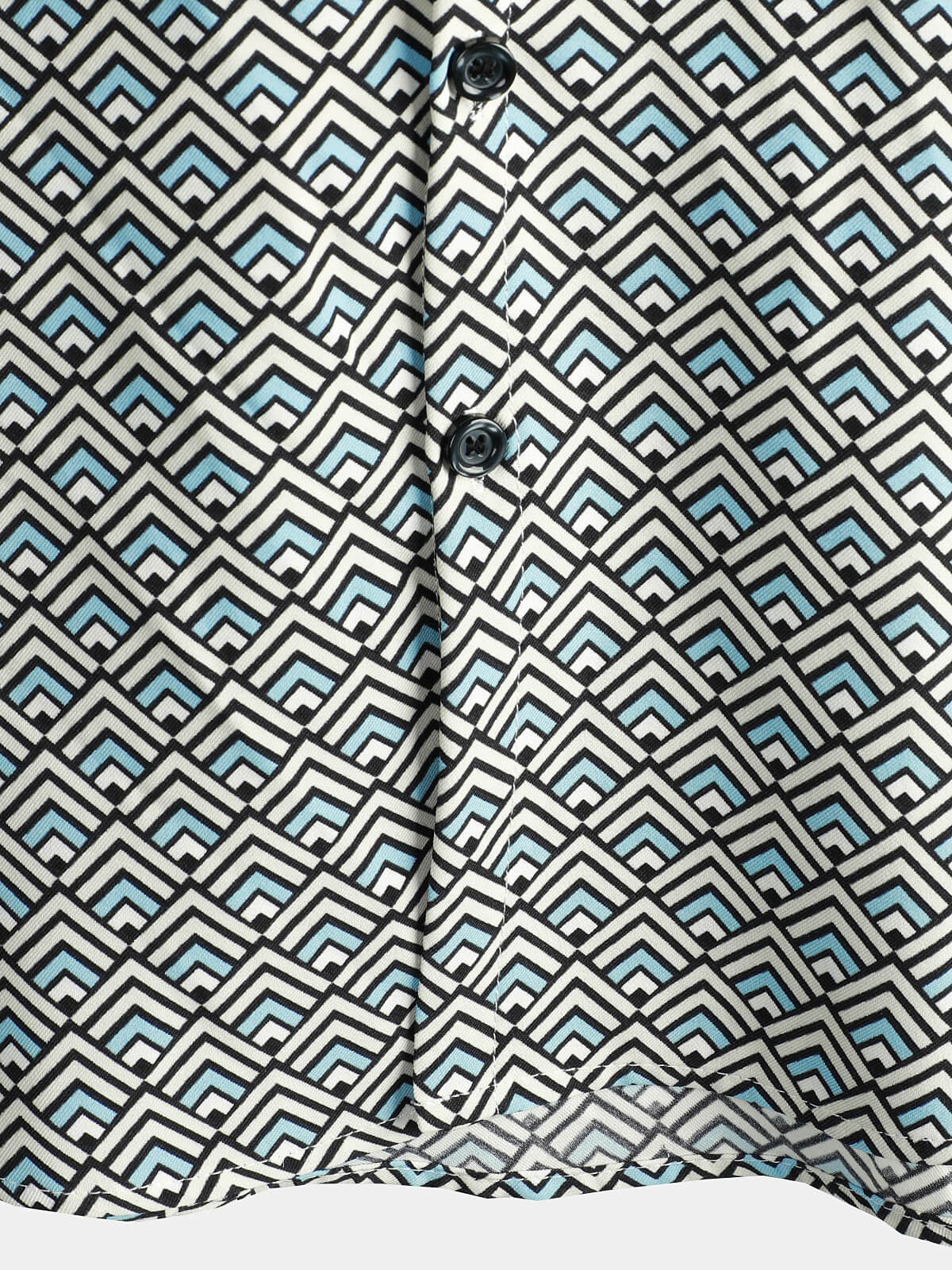 Chemise à manches courtes décontractée vintage géométrique boutonnée pour homme