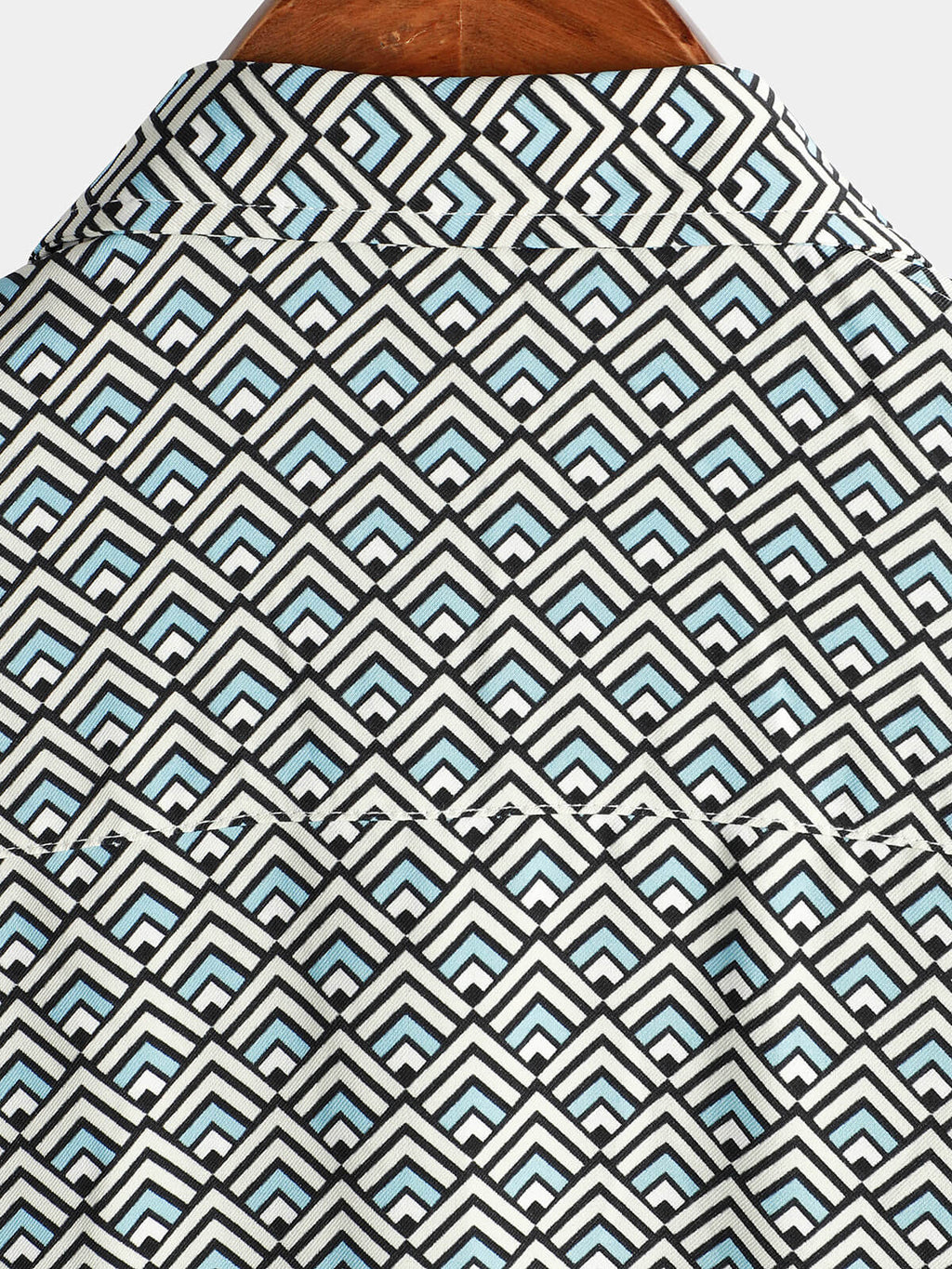 Chemise pour Homme Casual Vintage Géométrique à Bouton pour Vacances d'Été Rétro à Manches Courtes