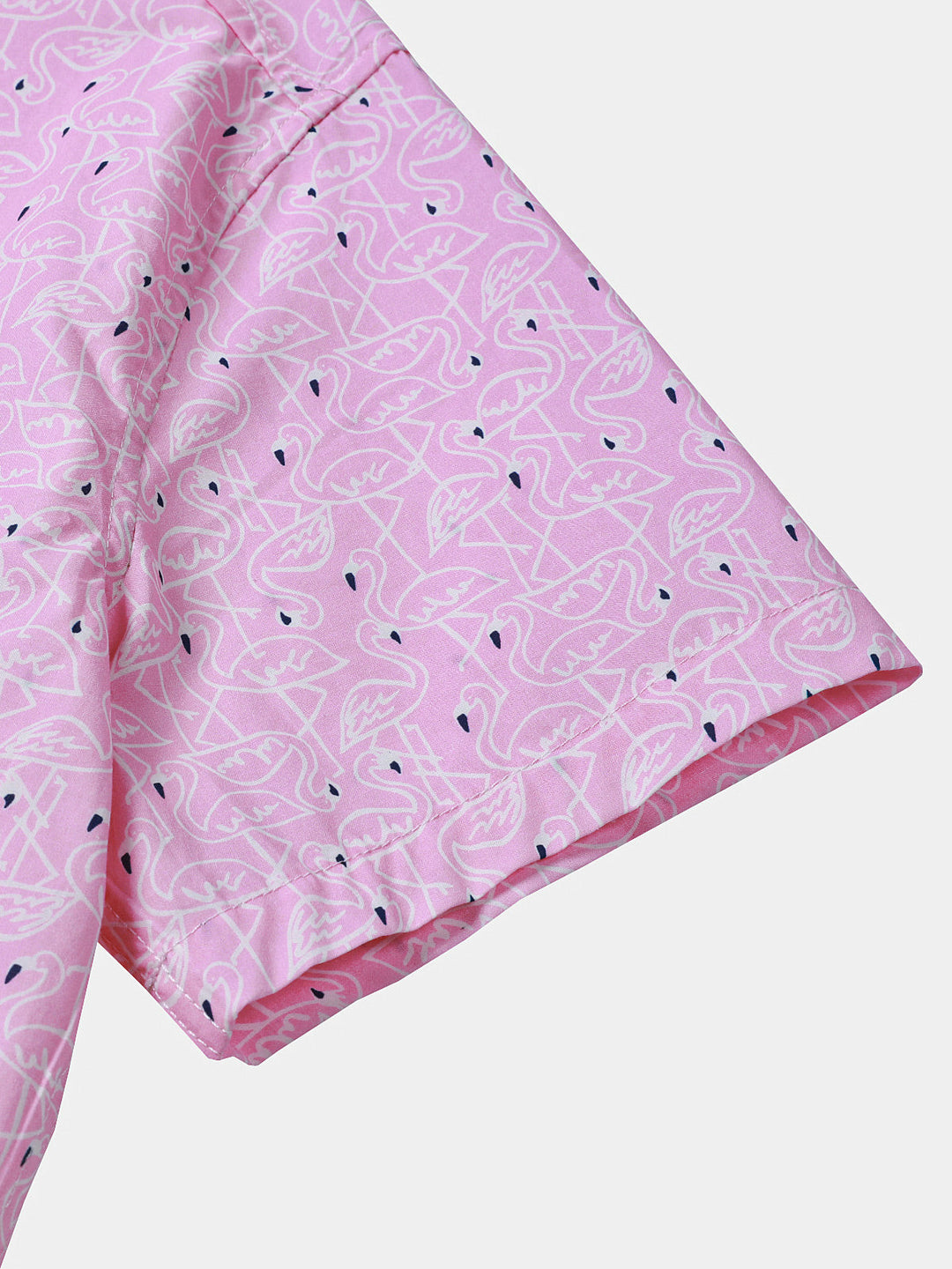 Chemise Homme Flamant Rose Plage Manches Courtes