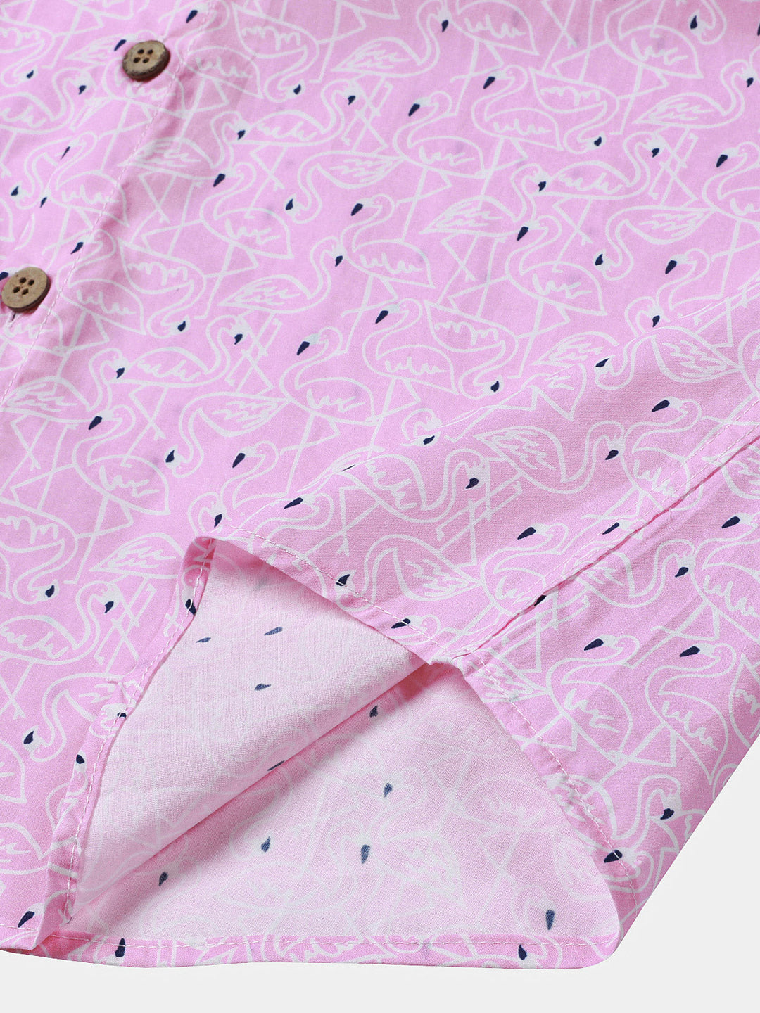 Chemise Homme Flamant Rose Plage Manches Courtes