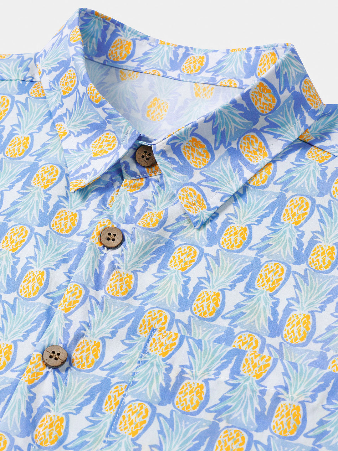 Chemise Homme Ananas Plage Manches Courtes