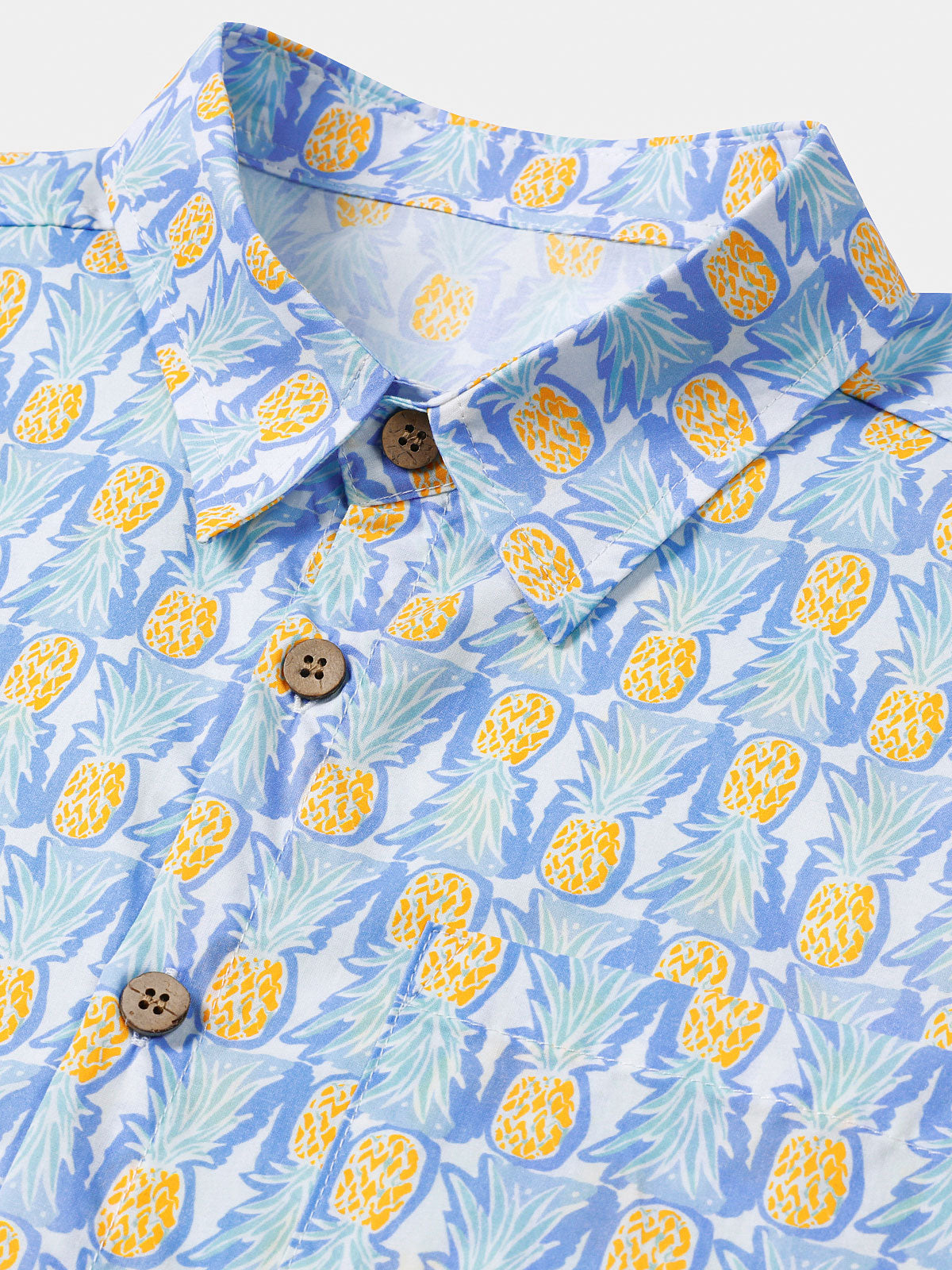 Chemise Homme Ananas Plage Manches Courtes