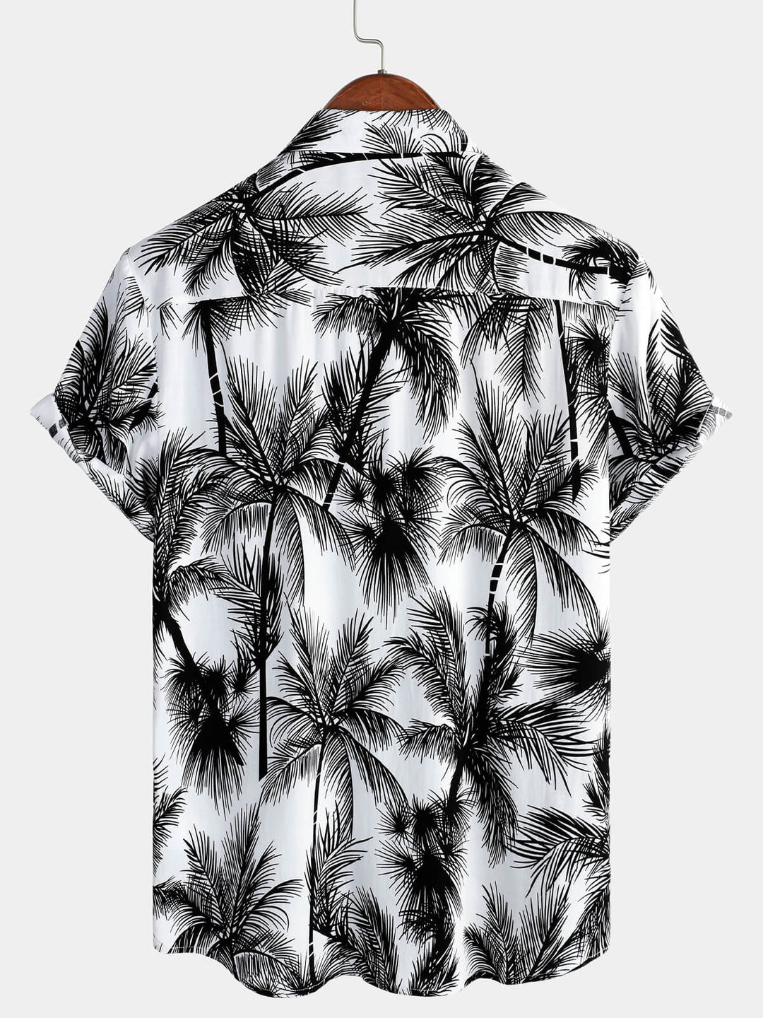 Chemise hawaïenne boutonnée à manches courtes pour hommes, palmier tropical