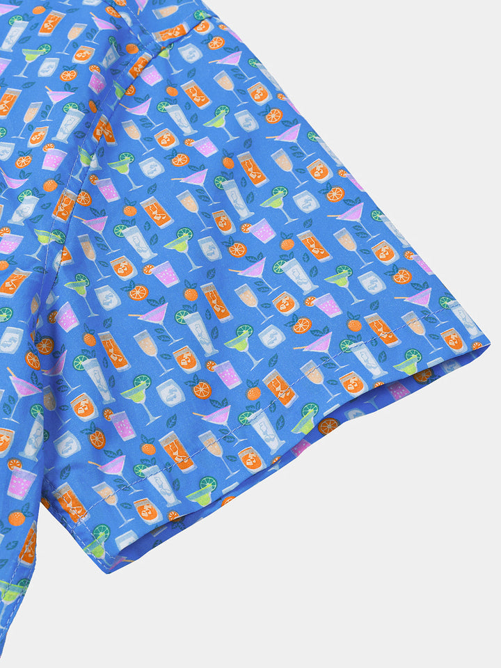 Chemise Homme Cocktail Décontractée Manches Courtes
