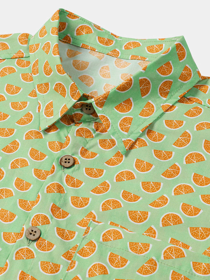 Chemise Homme Fruits Tropicales d’Été Manches Courtes