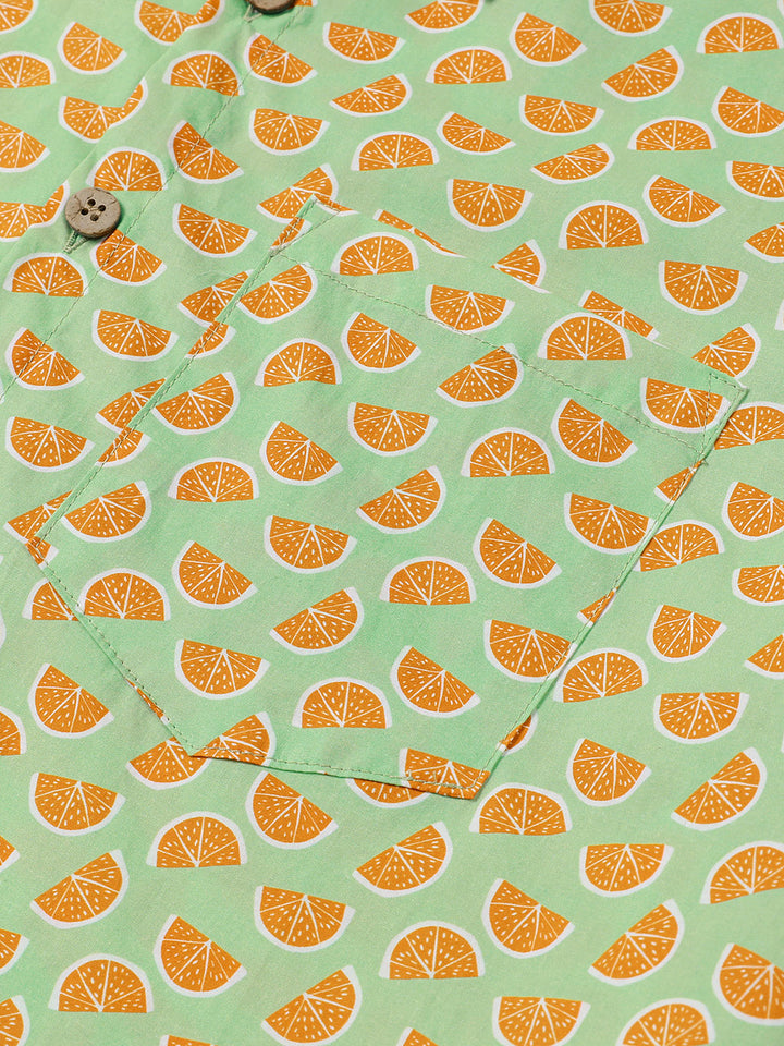 Chemise Homme Fruits Tropicales d’Été Manches Courtes