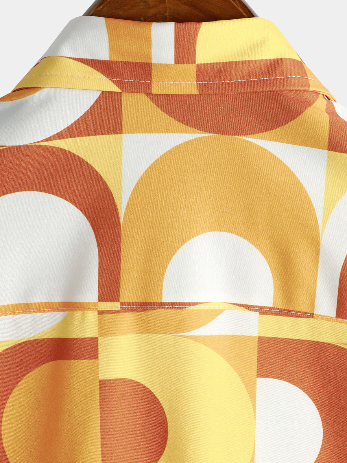 Chemise d'Été Rétro pour Homme, Boutons, Orange Vintage, Géométrique, Disco, Plage, Fraîche, à Manches Courtes