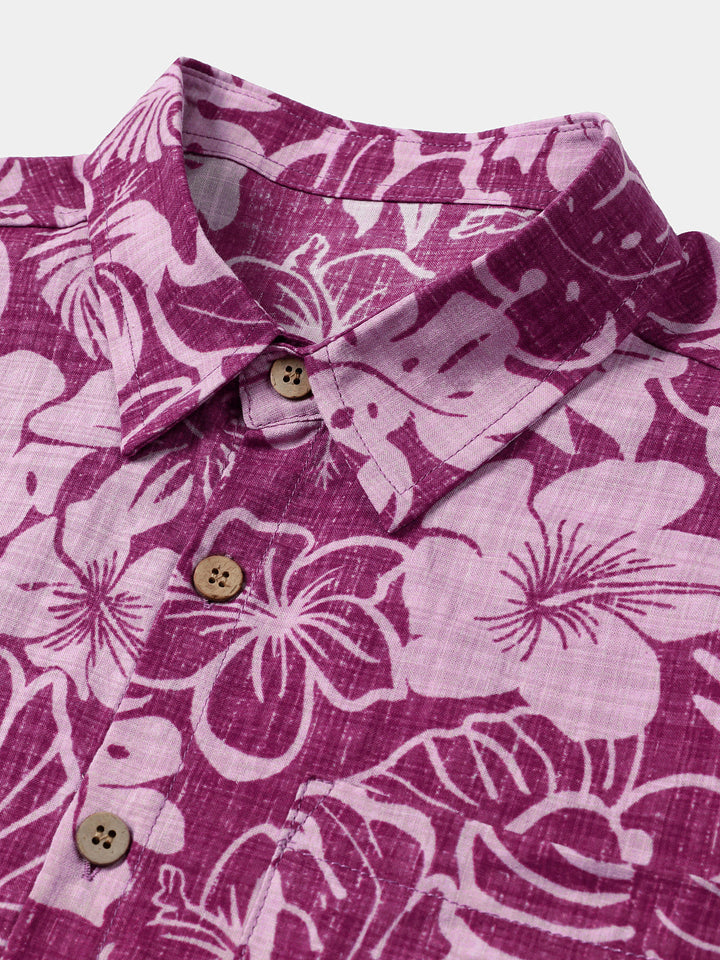 Chemise Homme Hibiscus Légère Manches Courtes