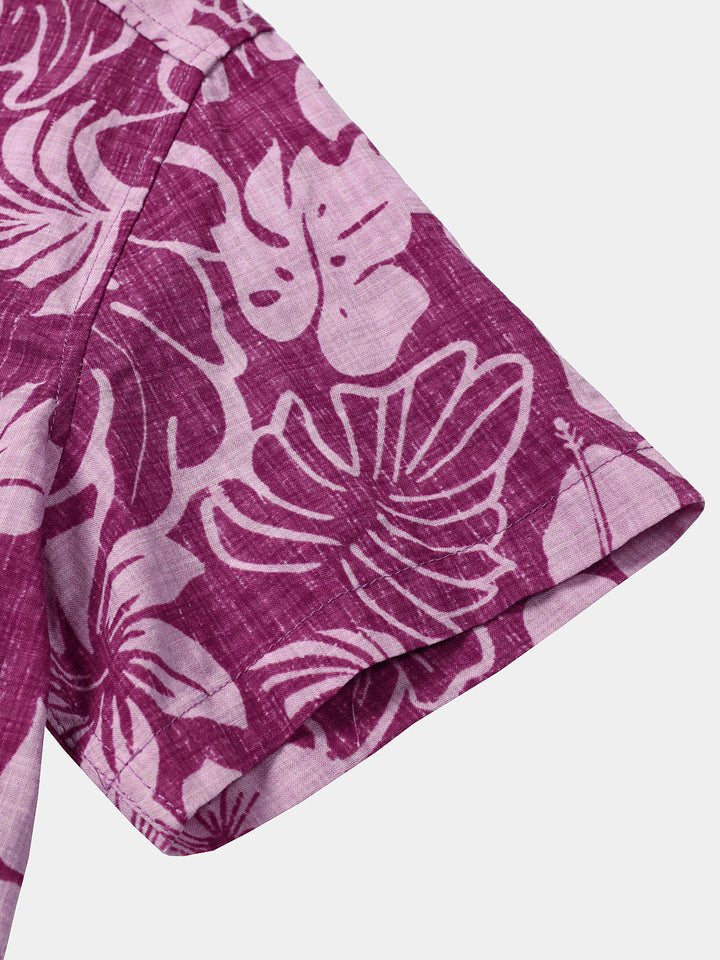 Chemise Homme Hibiscus Légère Manches Courtes
