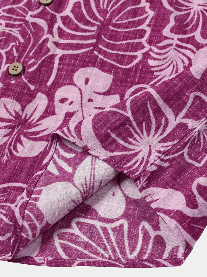 Chemise Homme Hibiscus Légère Manches Courtes
