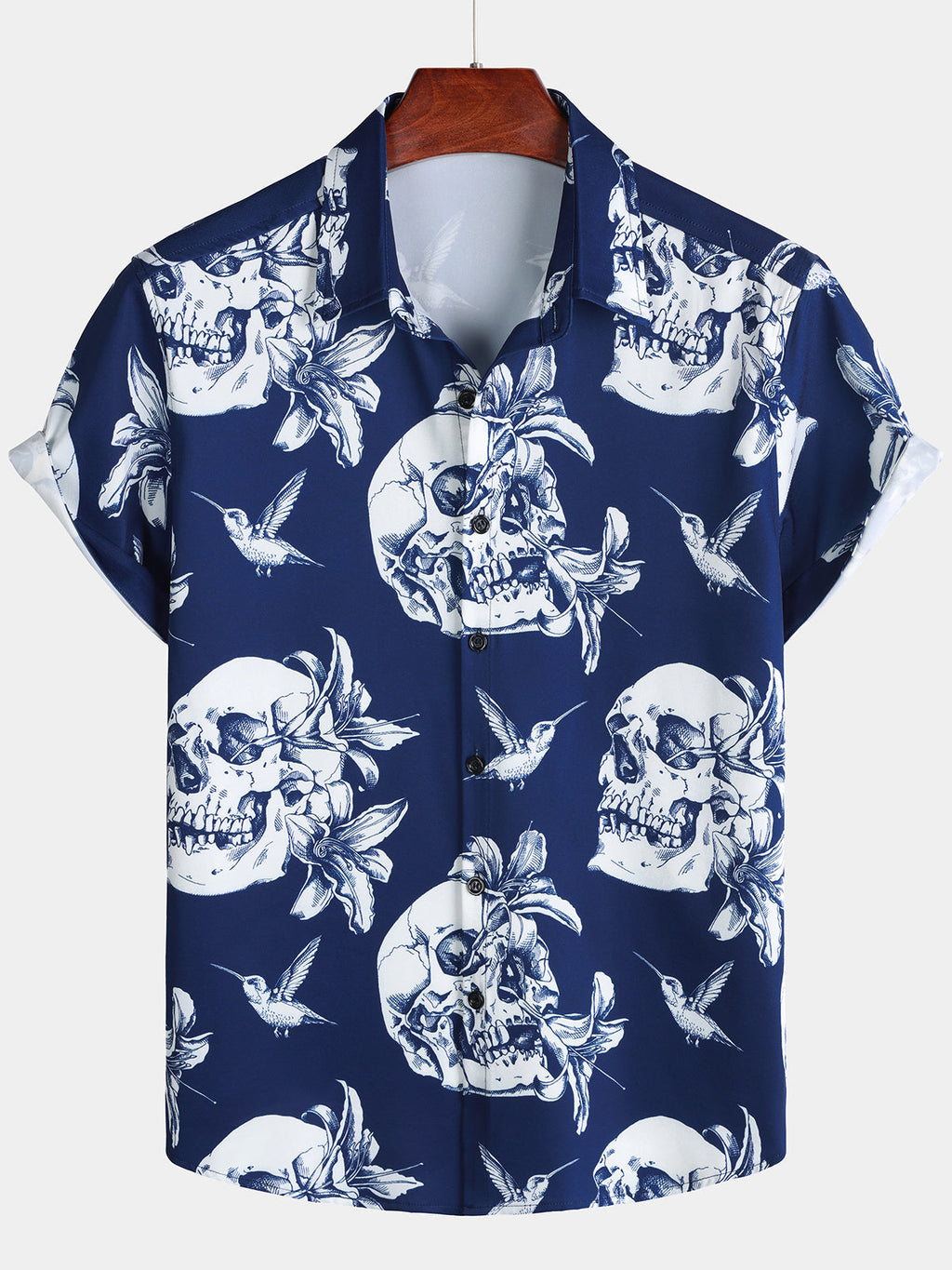 Chemise Homme Skull Colibri Beach Party Manches Courtes