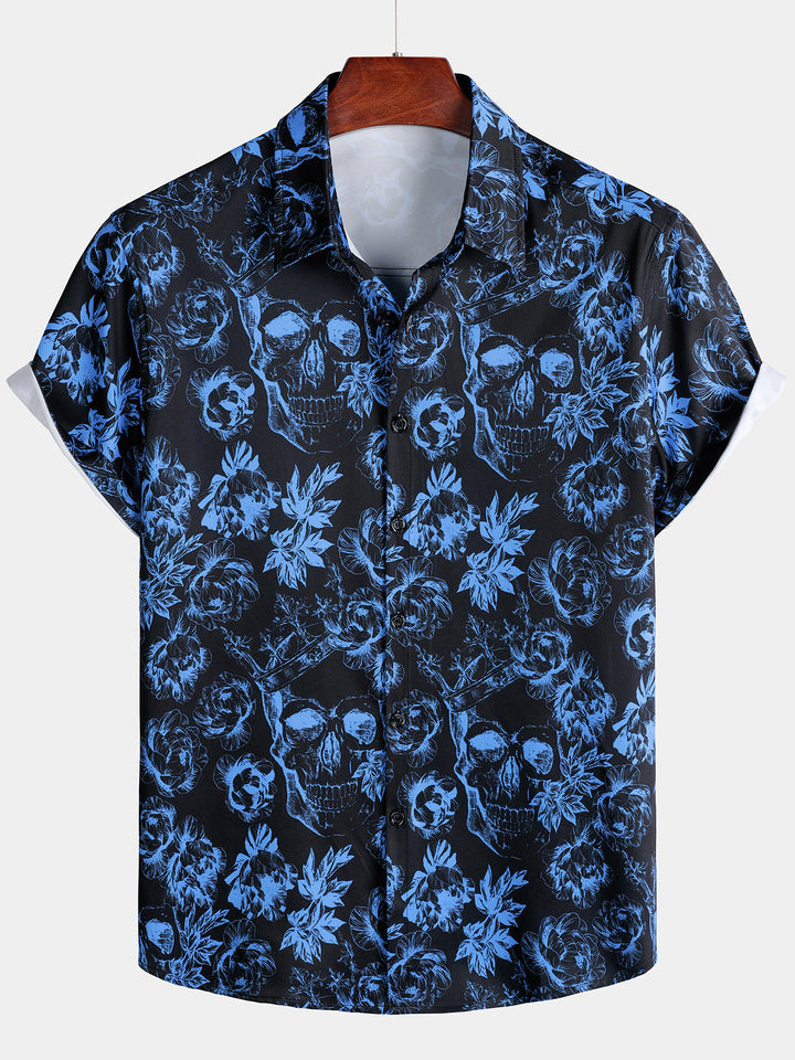 Chemise Homme Skull Vacances d’Été Manches Courtes
