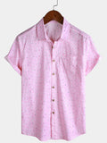 Chemise Homme Flamant Rose Plage Manches Courtes