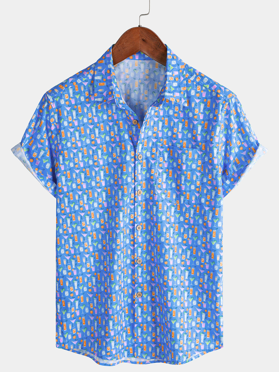 Chemise Homme Cocktail Décontractée Manches Courtes