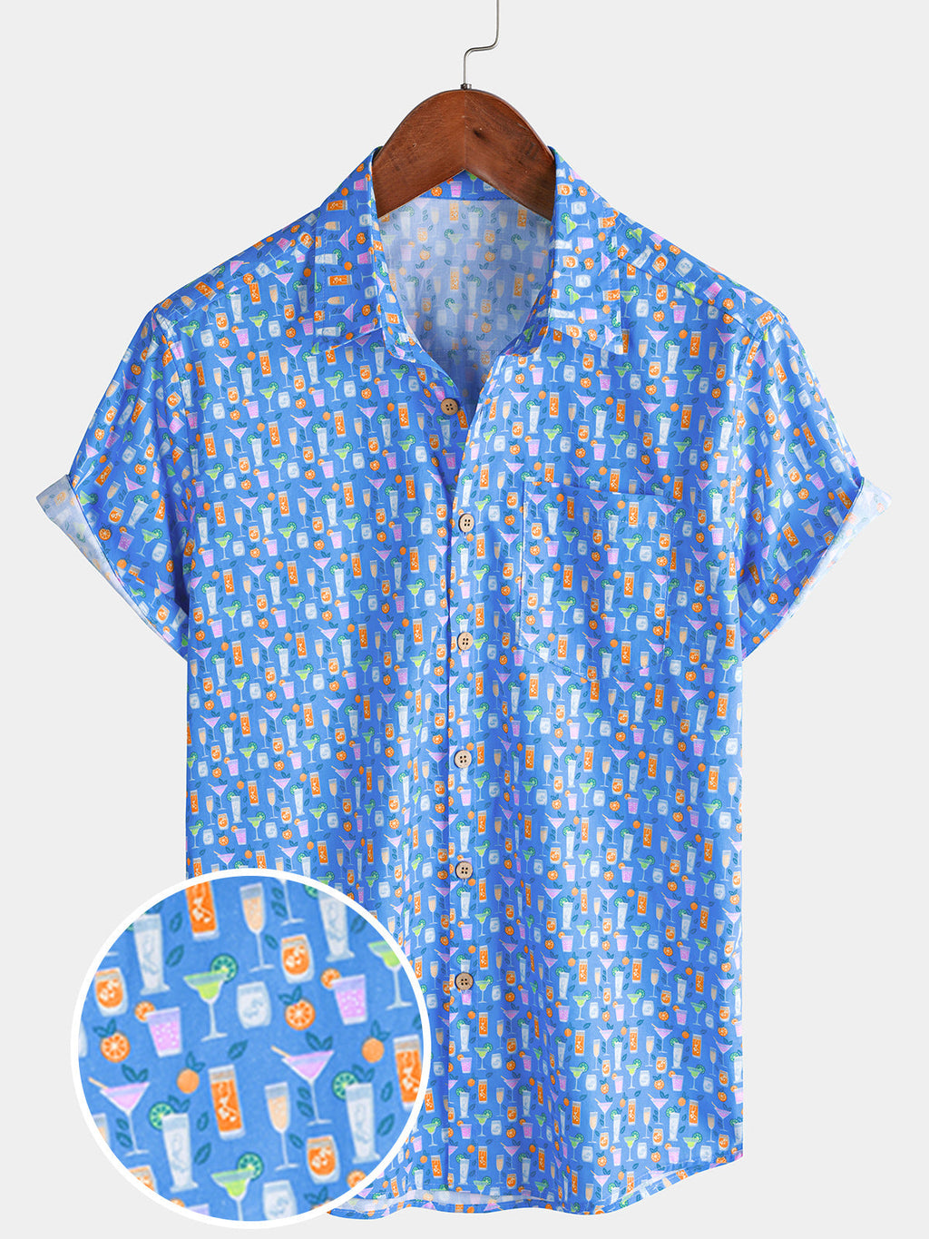 Chemise Homme Cocktail Décontractée Manches Courtes