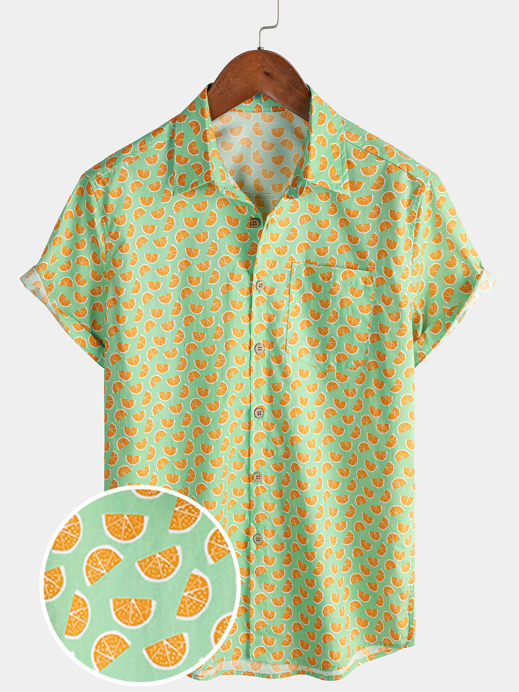 Chemise Homme Fruits Tropicales d’Été Manches Courtes