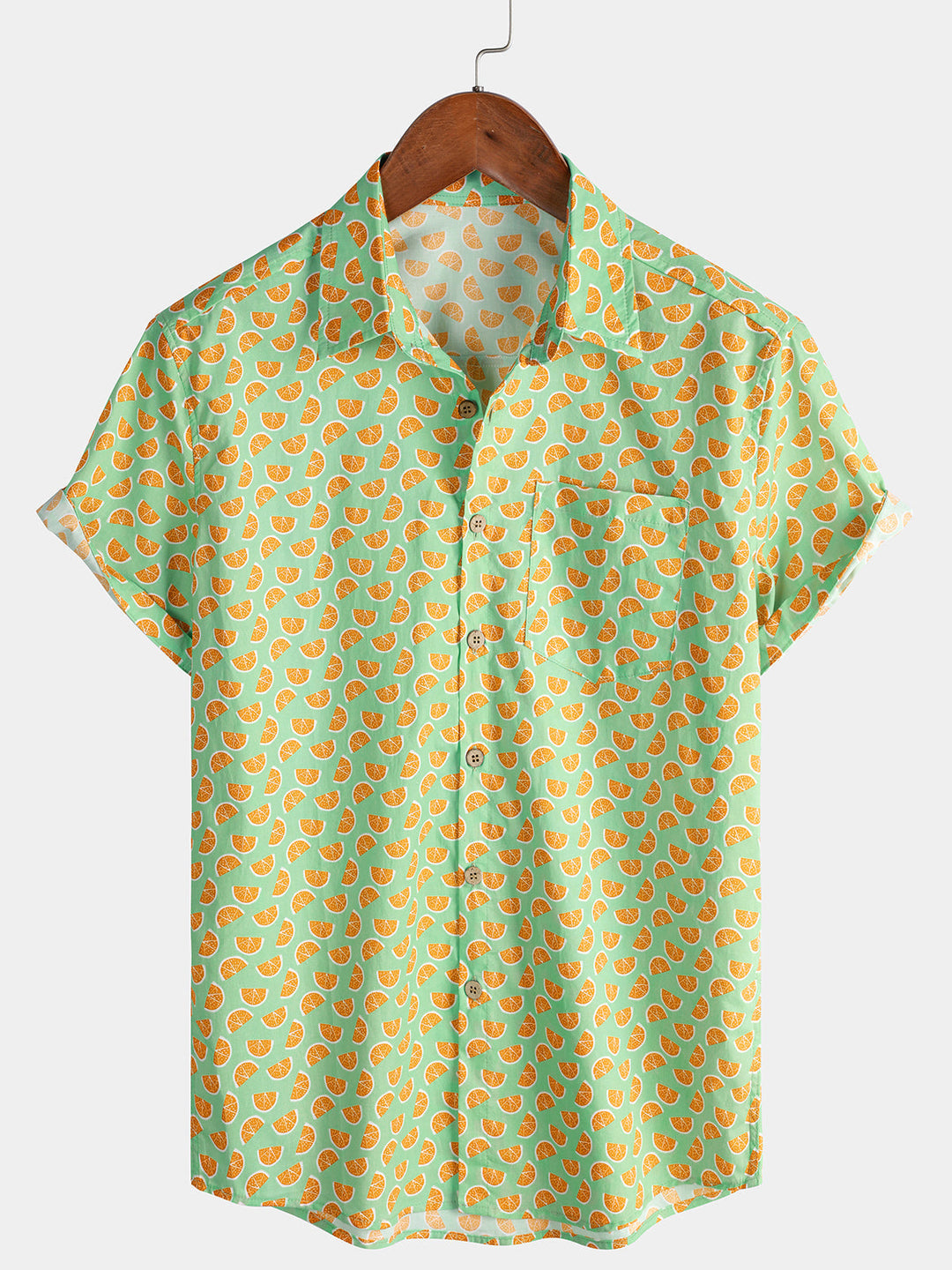 Chemise Homme Fruits Tropicales d’Été Manches Courtes