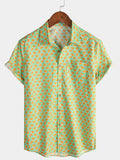 Chemise Homme Fruits Tropicales d’Été Manches Courtes