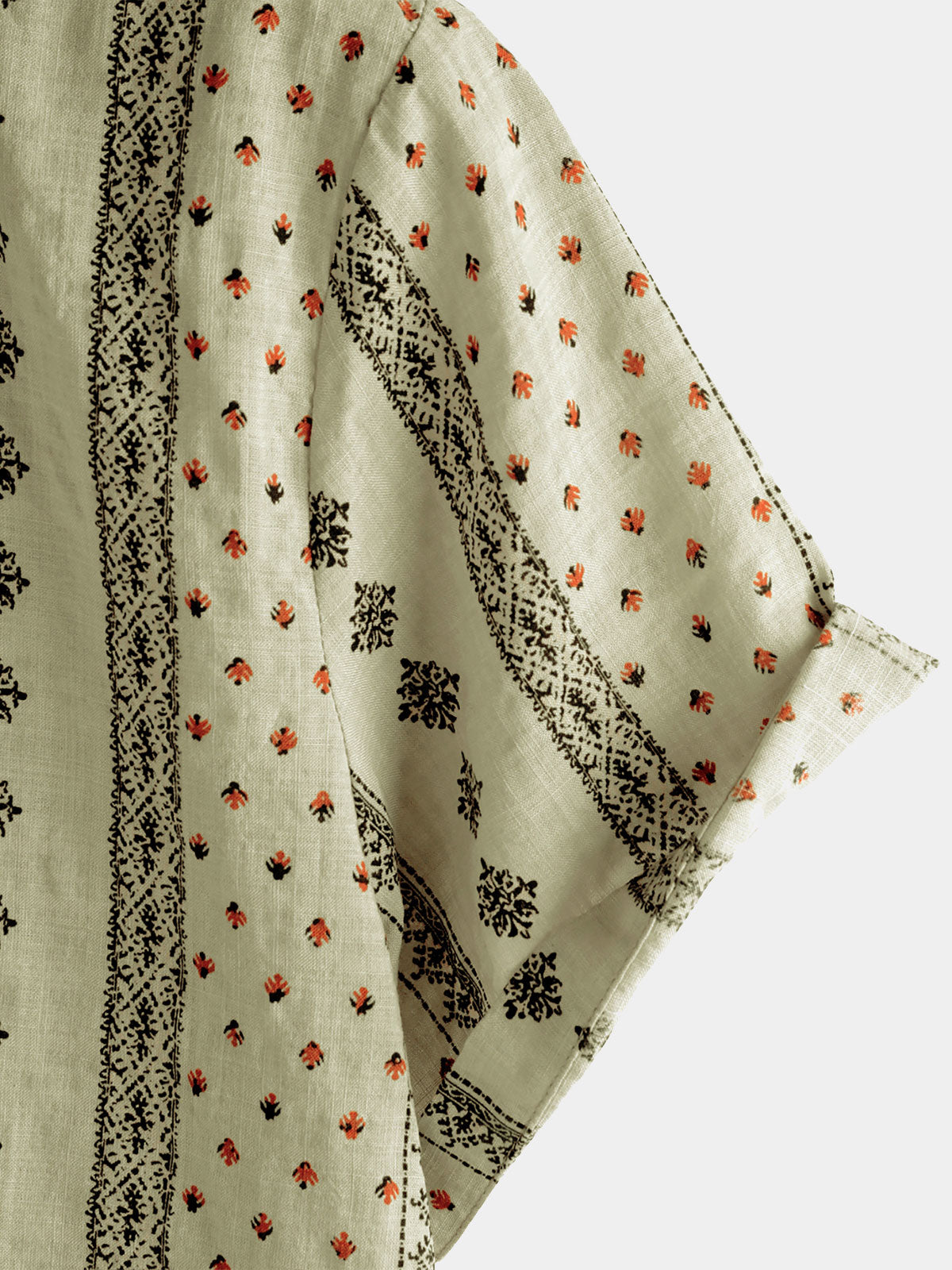 Chemise à manches courtes vintage pour hommes, rétro, kaki, imprimé rayé, boutonnée, années 70