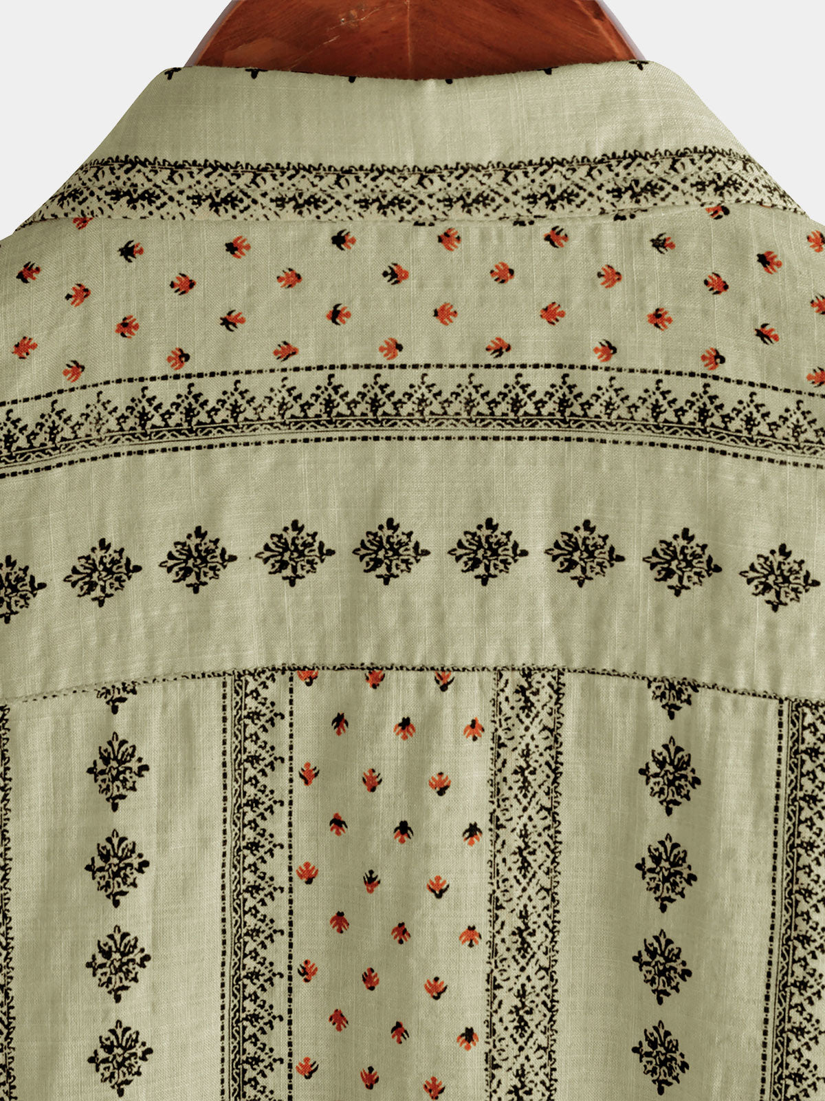 Chemise à manches courtes vintage pour hommes, rétro, kaki, imprimé rayé, boutonnée, années 70