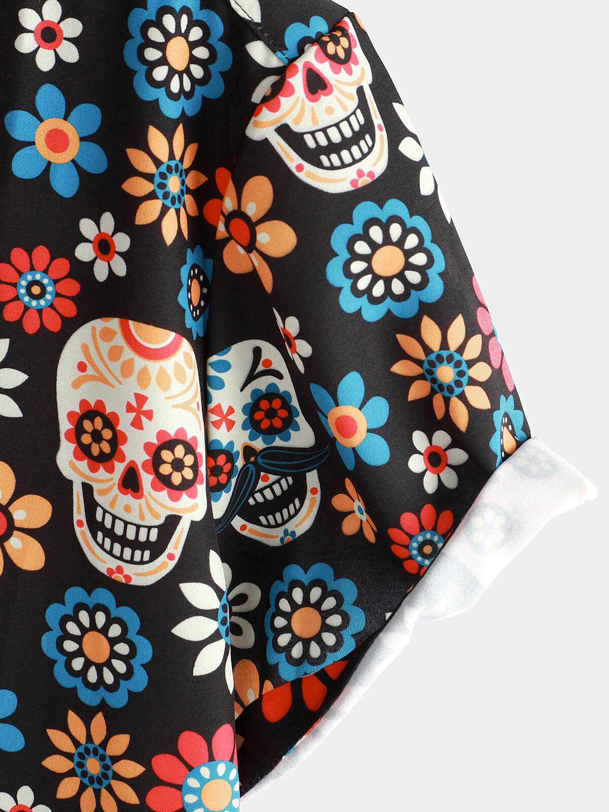 Chemise d'Été à Manches Courtes pour Homme avec Crâne de Sucre Punk Rock