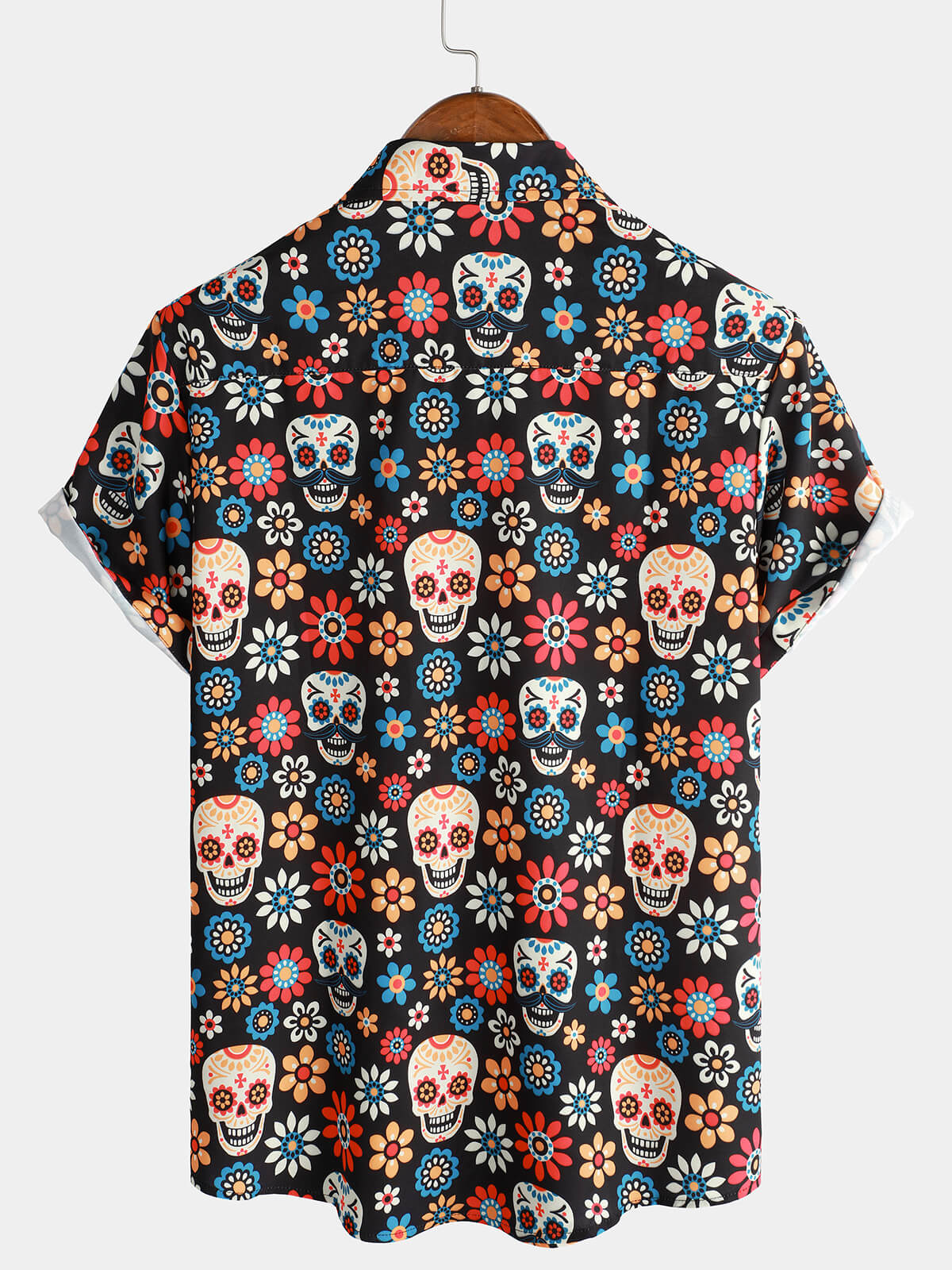 Chemise d'été à manches courtes pour hommes Sugar Skull Punk Rock Holiday Cool Beach