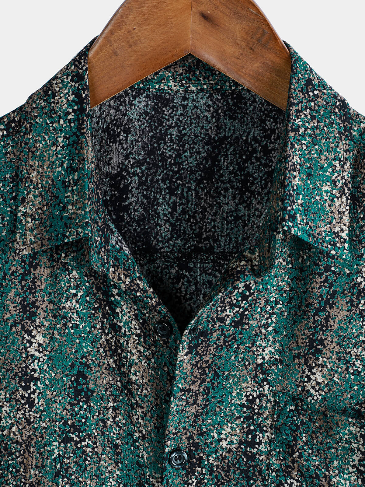 Chemise à manches courtes et poche à imprimé abstrait rétro pour homme