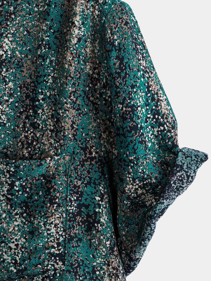 Chemise à manches courtes et poche à imprimé abstrait rétro pour homme