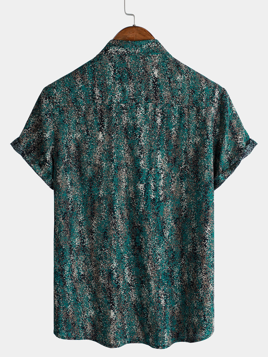 Chemise à manches courtes et poche à imprimé abstrait rétro pour homme