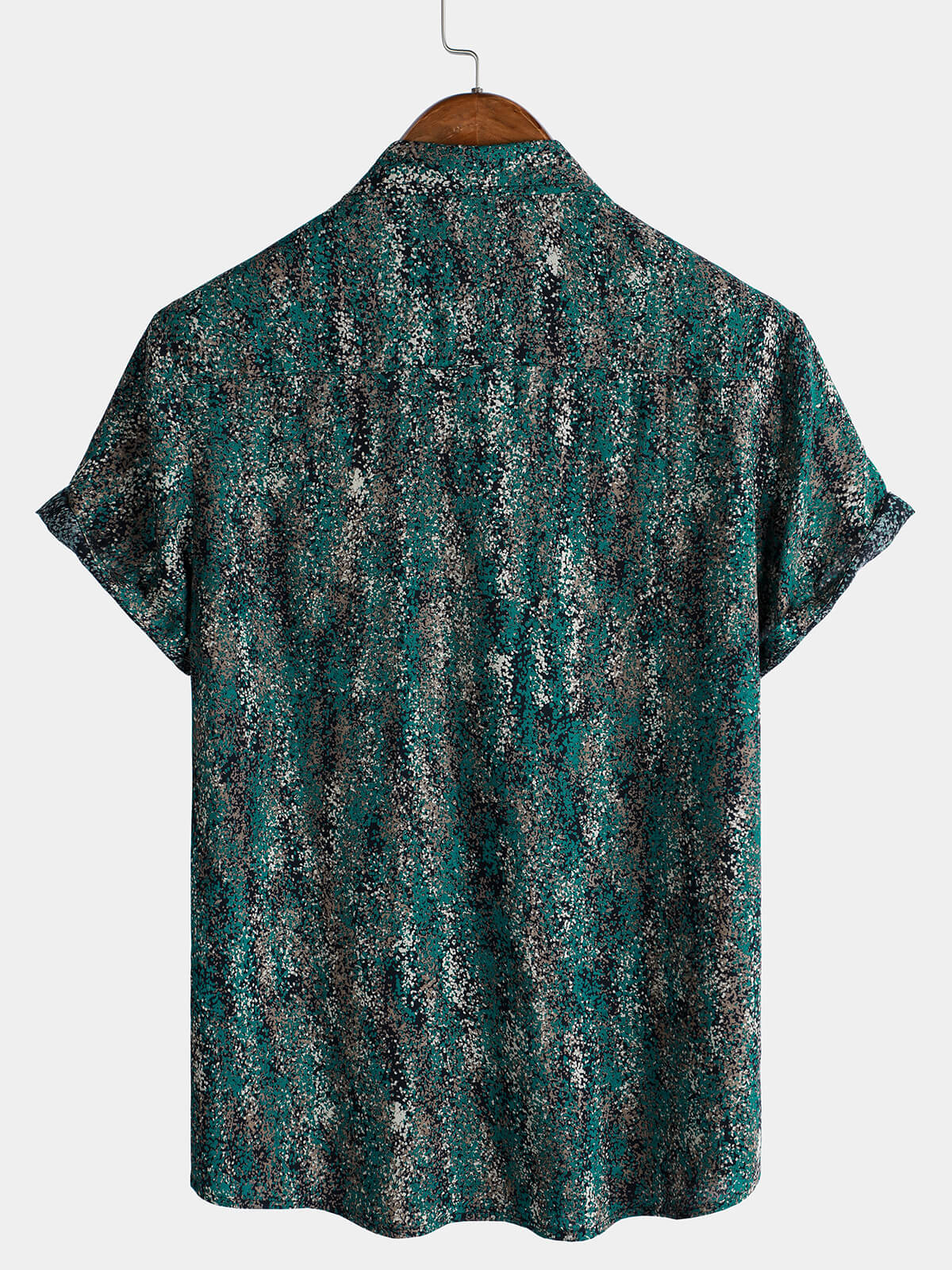 Chemise à manches courtes et poche à imprimé abstrait rétro pour homme