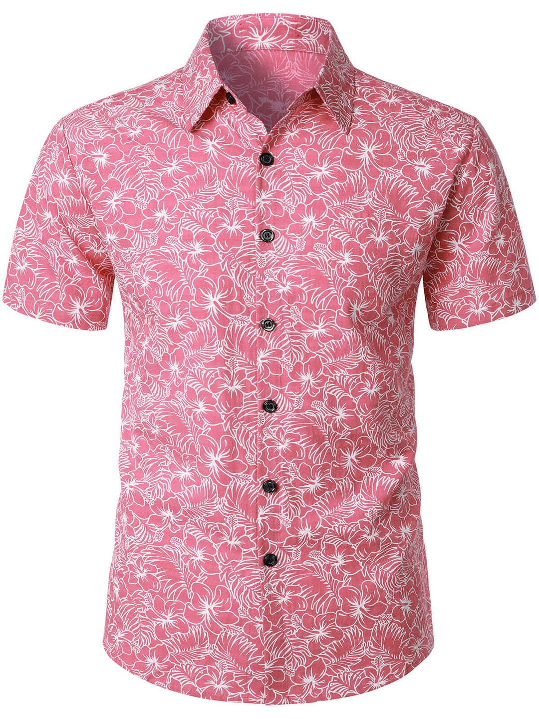 Chemise hawaïenne à manches courtes en coton à fleurs pour hommes