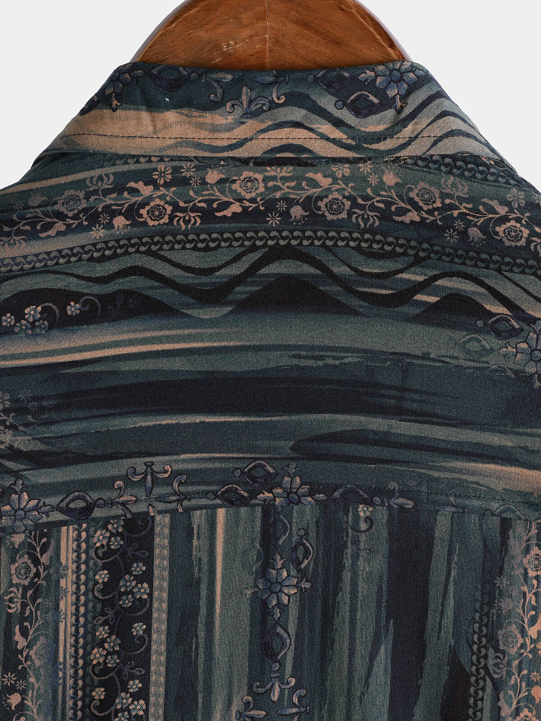 Chemise de plage à manches courtes et imprimé rétro à rayures pour homme