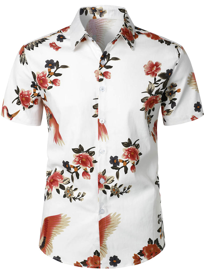 Chemise décontractée hawaïenne tropicale pour hommes