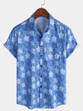 Chemise de Plage Tropicale Florale pour Homme à Manches Courtes