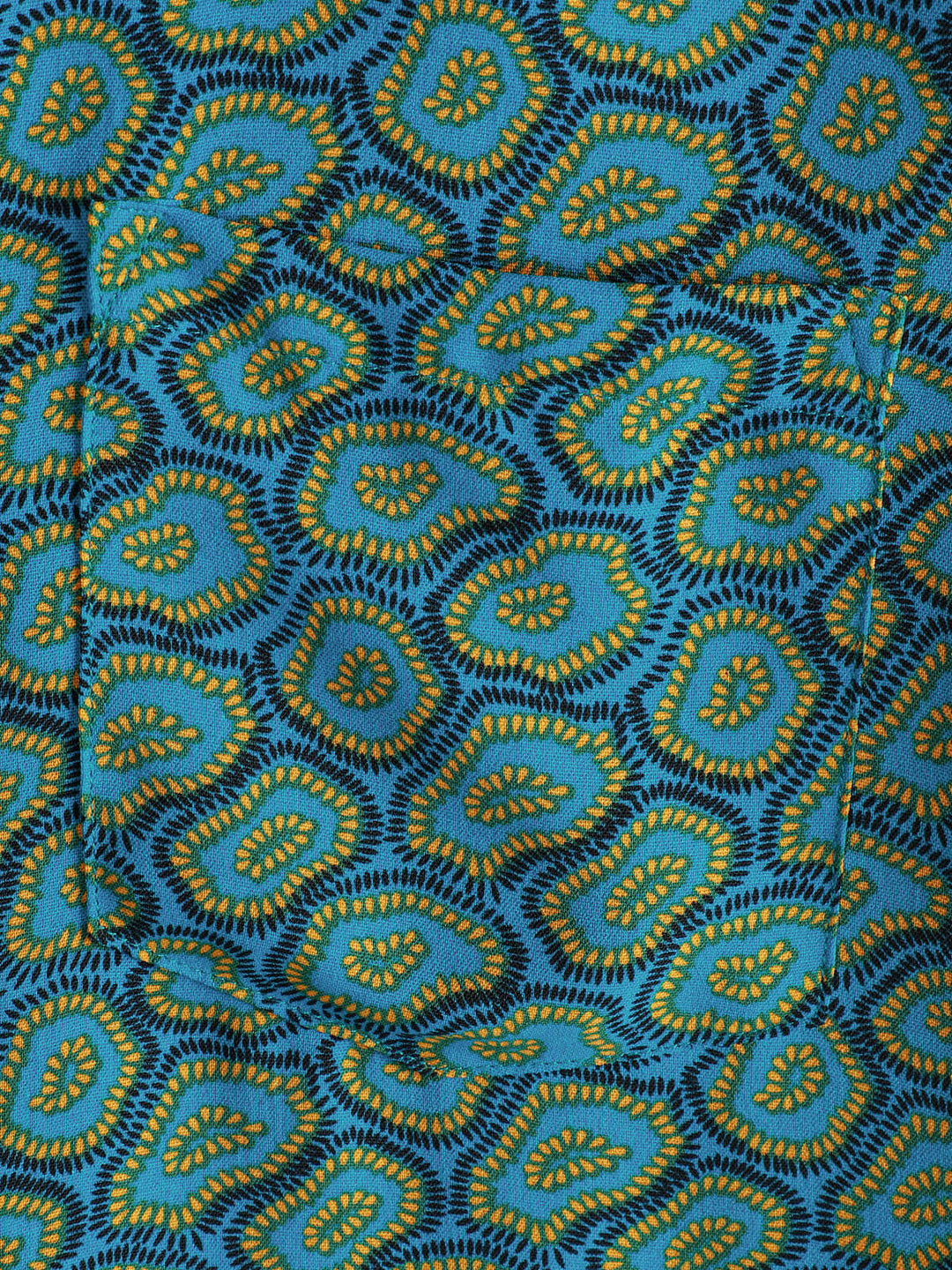 Chemise à manches courtes et poche bleue abstraite pour homme
