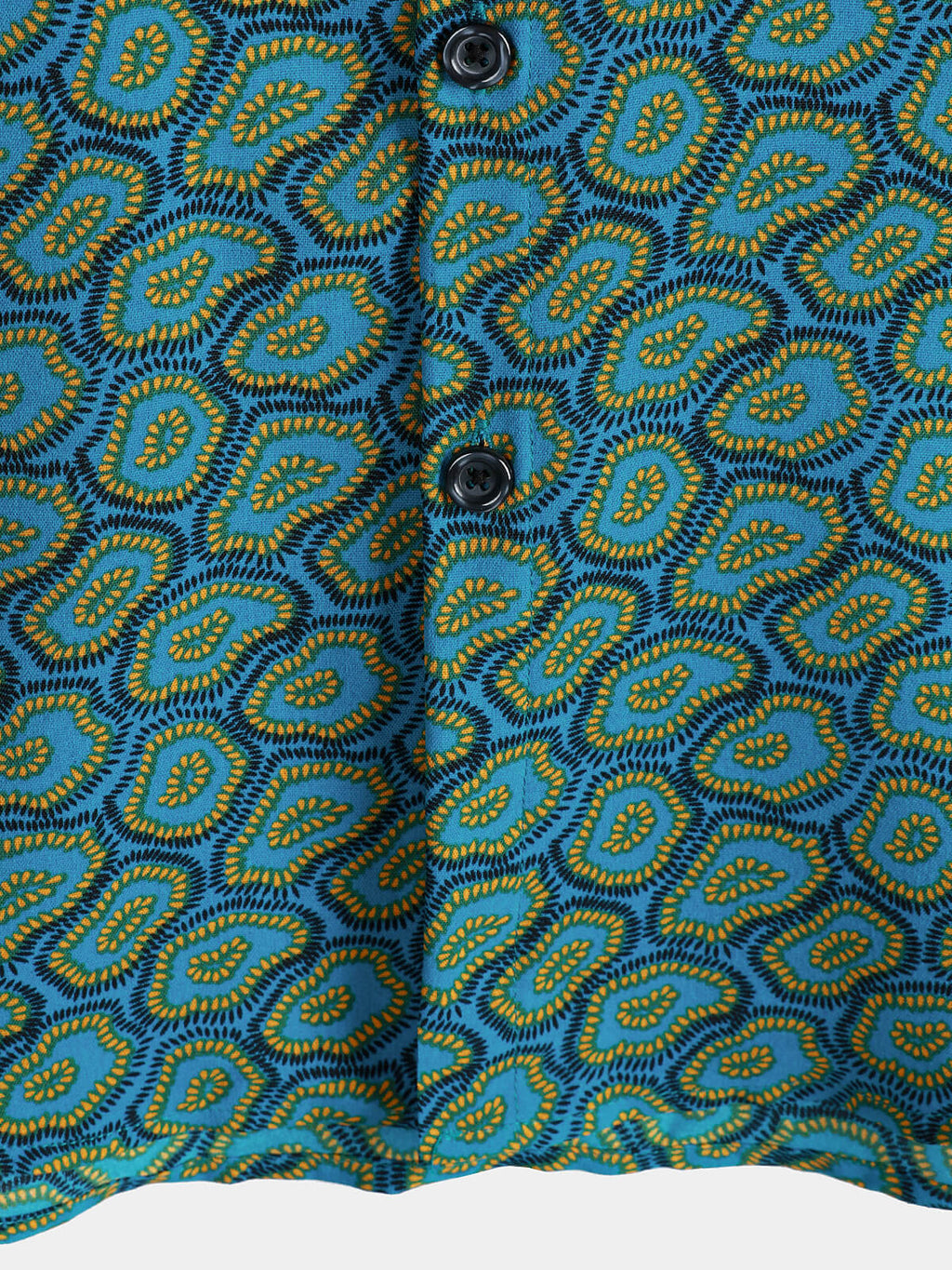 Chemise à manches courtes et poche bleue abstraite pour homme