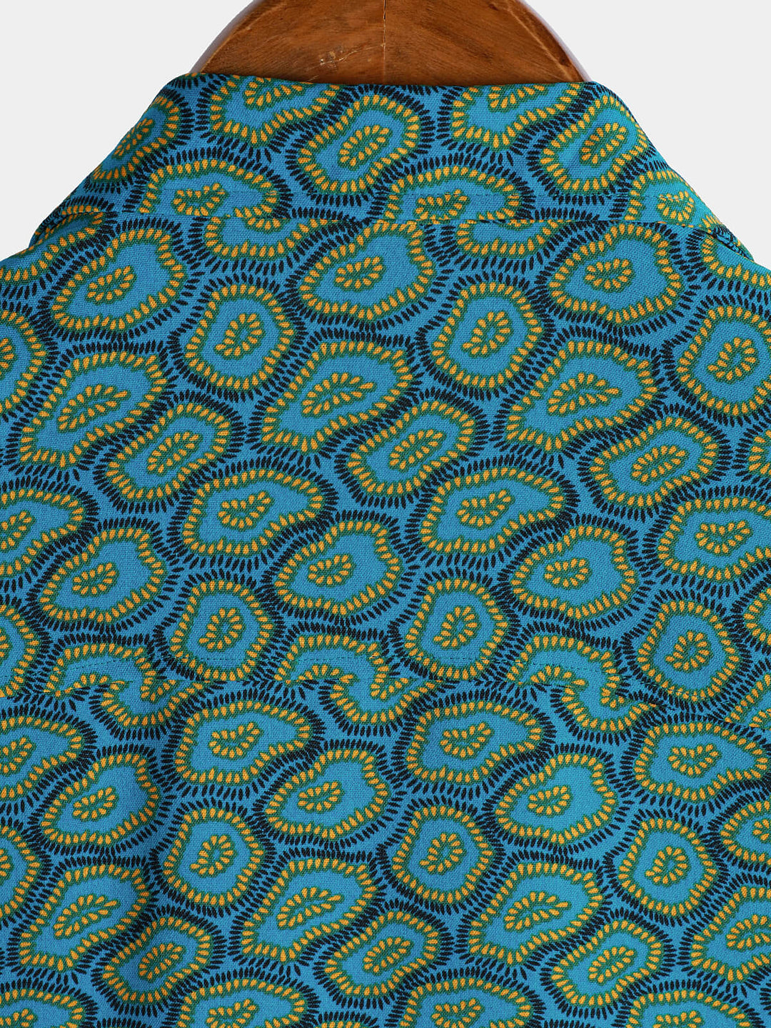Chemise à manches courtes et poche bleue abstraite pour homme