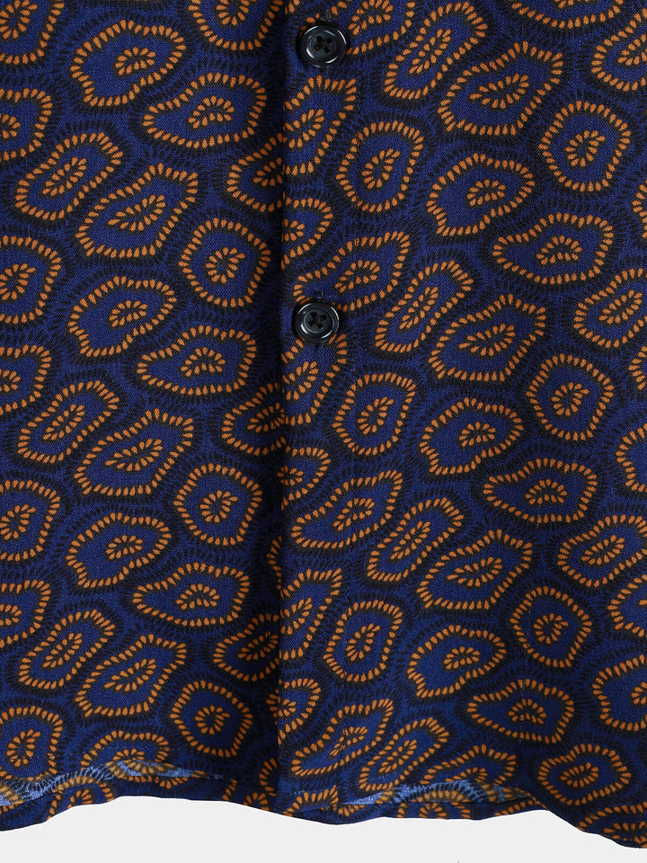 Chemise à manches courtes et poche à imprimé abstrait pour homme