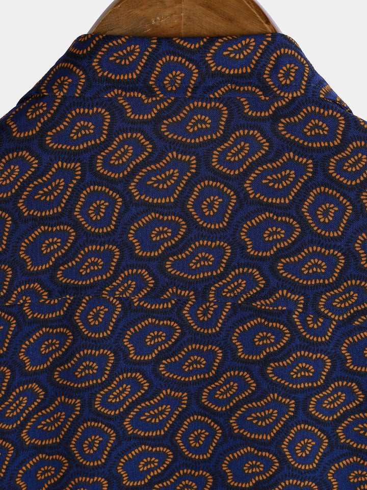 Chemise à manches courtes et poche à imprimé abstrait pour homme