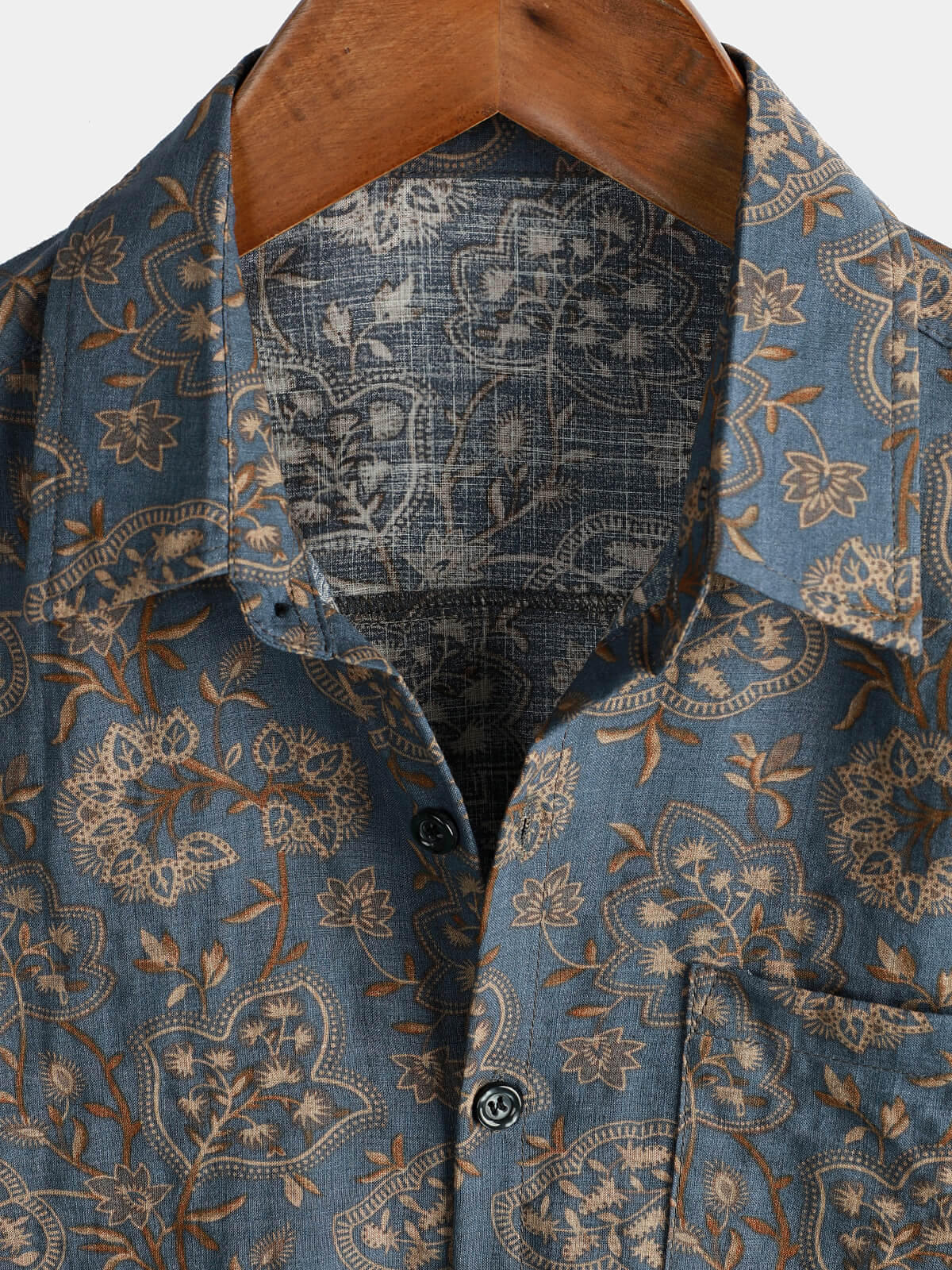 Chemise pour Homme à Imprimé Paisley Floral Vintage Retro des Années 70 avec Boutons et Manches Courtes pour la Plage