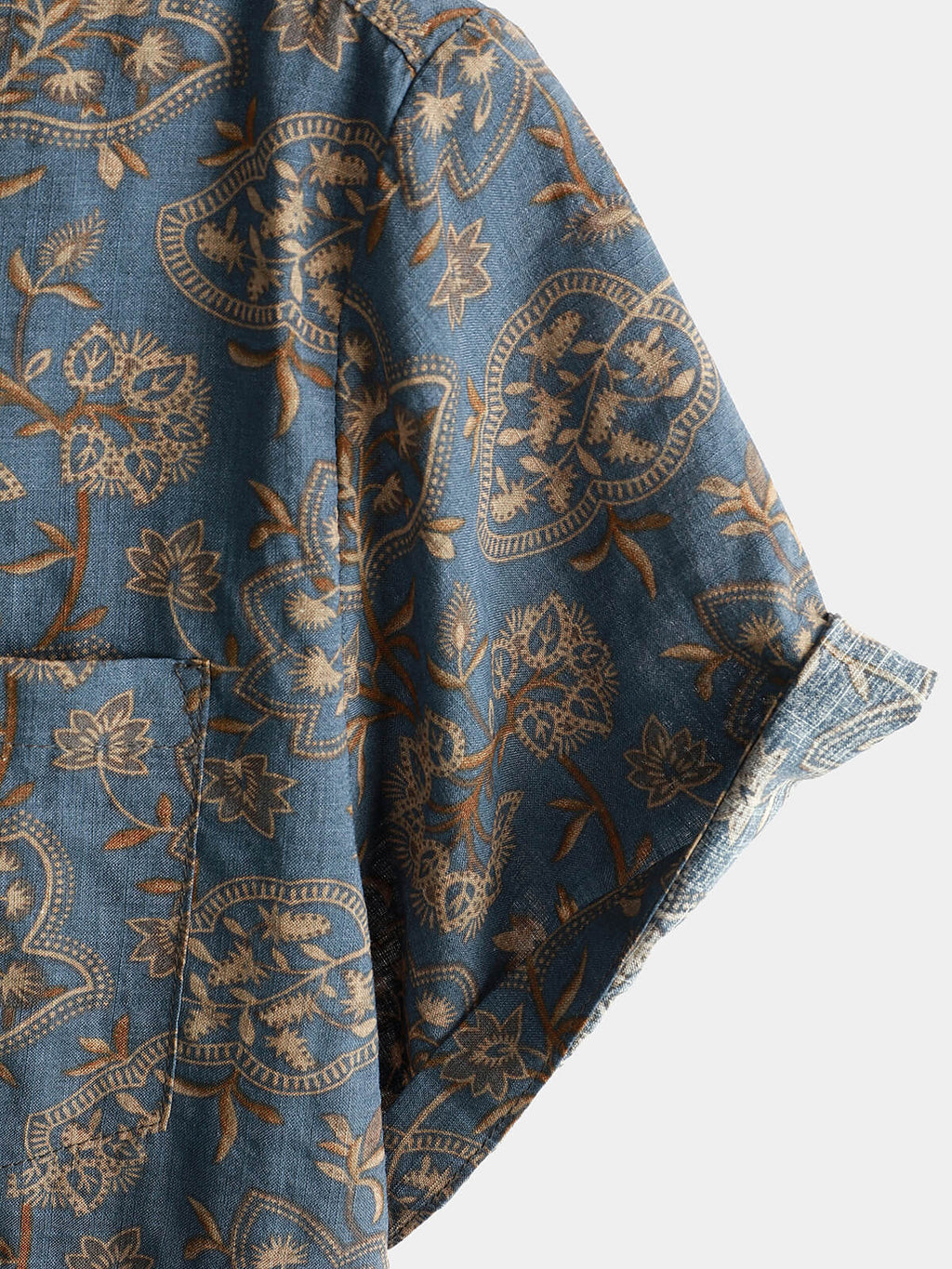 Chemise pour Homme à Imprimé Paisley Floral Vintage Retro des Années 70 avec Boutons et Manches Courtes pour la Plage