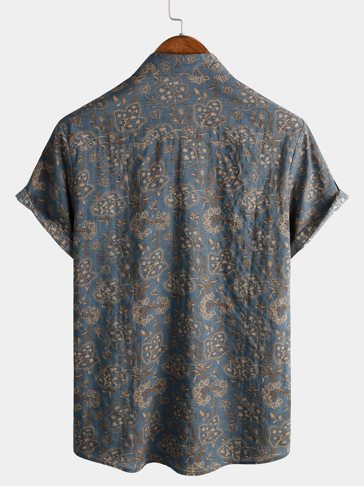 Chemise de plage à manches courtes boutonnée rétro pour homme Paisley Vintage Floral 70s