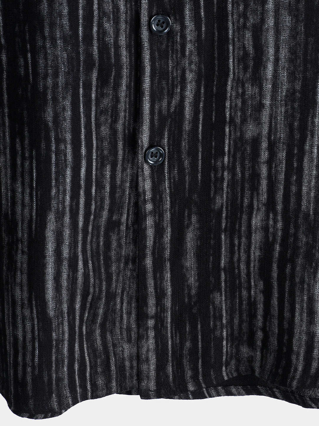 Chemise rayée noire respirante à manches courtes et poches pour homme