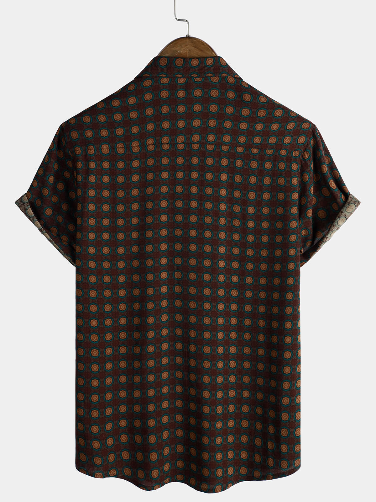 Chemise d'été décontractée vintage à manches courtes pour homme