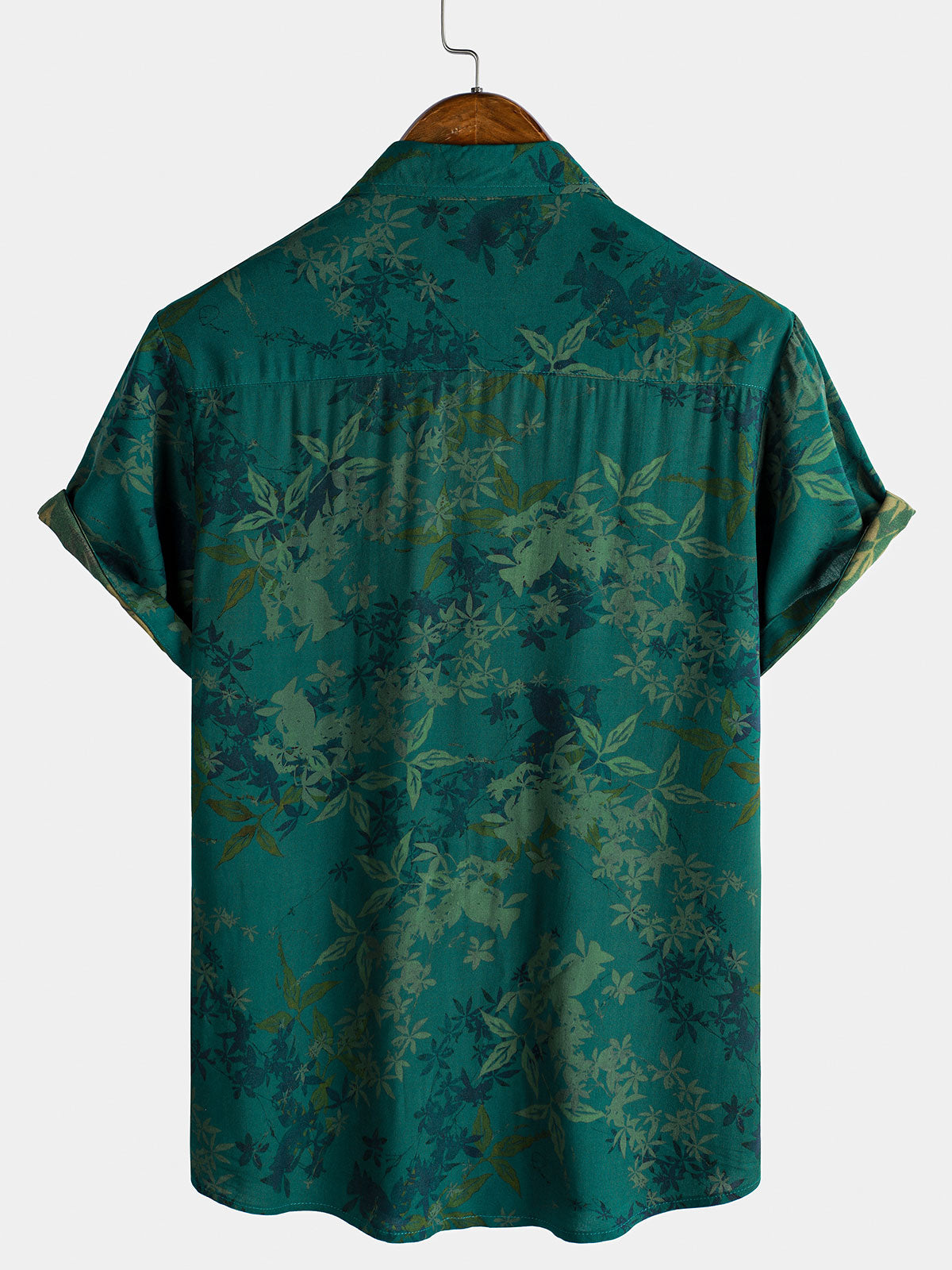 Chemise à Manches Courtes Vintage Florale pour Homme Respirante de Vacances