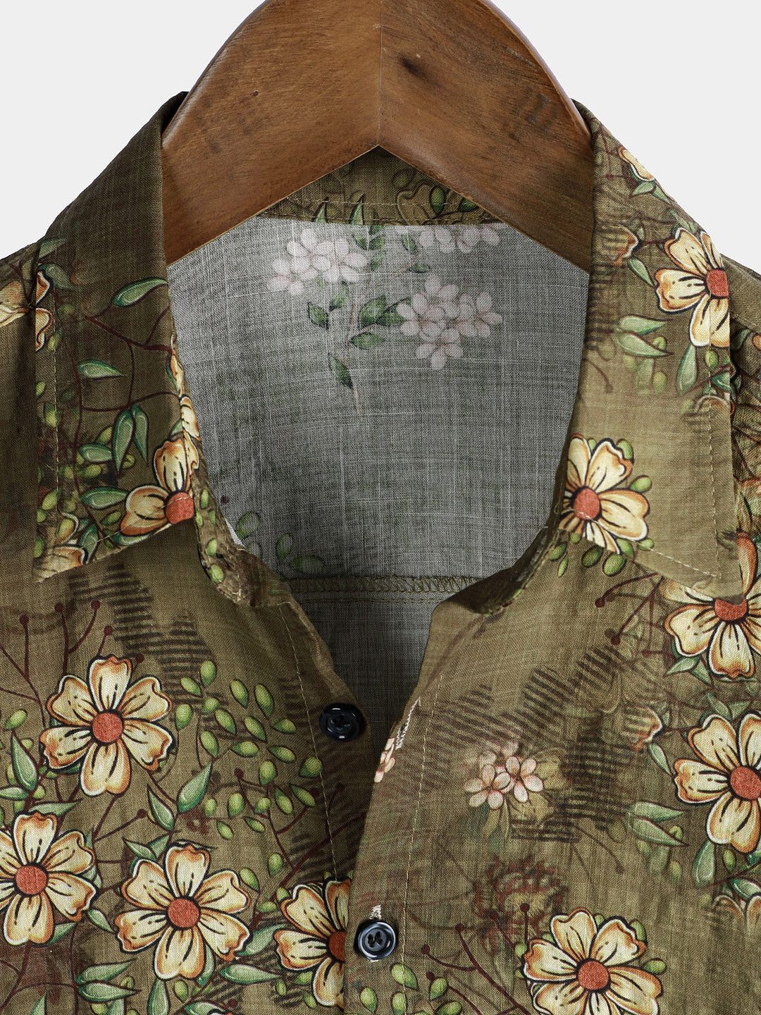 Chemise à manches courtes à imprimé floral rétro pour homme